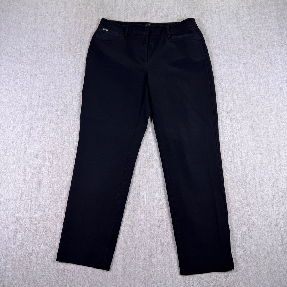 White House Black Market Slim Ankle Pants Womens 6 Black Stretch Career Trouser